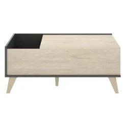 Garnero Arredamenti Tavolino da salotto contenitore 99x60cm design moderno rovere grafite Elmer Rovere - Grafite Clearance