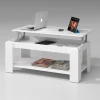Garnero Arredamenti Tavolino da salotto contenitore 100x50cm moderno bianco opaco Charlotte Best