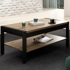 Garnero Arredamenti Tavolino da salotto design 120x48cm quercia nero opaco Neive Outlet
