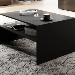 Garnero Arredamenti Tavolino da salotto design 100x45cm nero Emotion Gihome® Nero Opaco Outlet