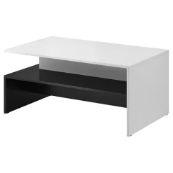 Garnero Arredamenti Tavolino da salotto design 100x45cm bianco e nero Emotion Gihome® Nero Opaco - Bianco opaco Best