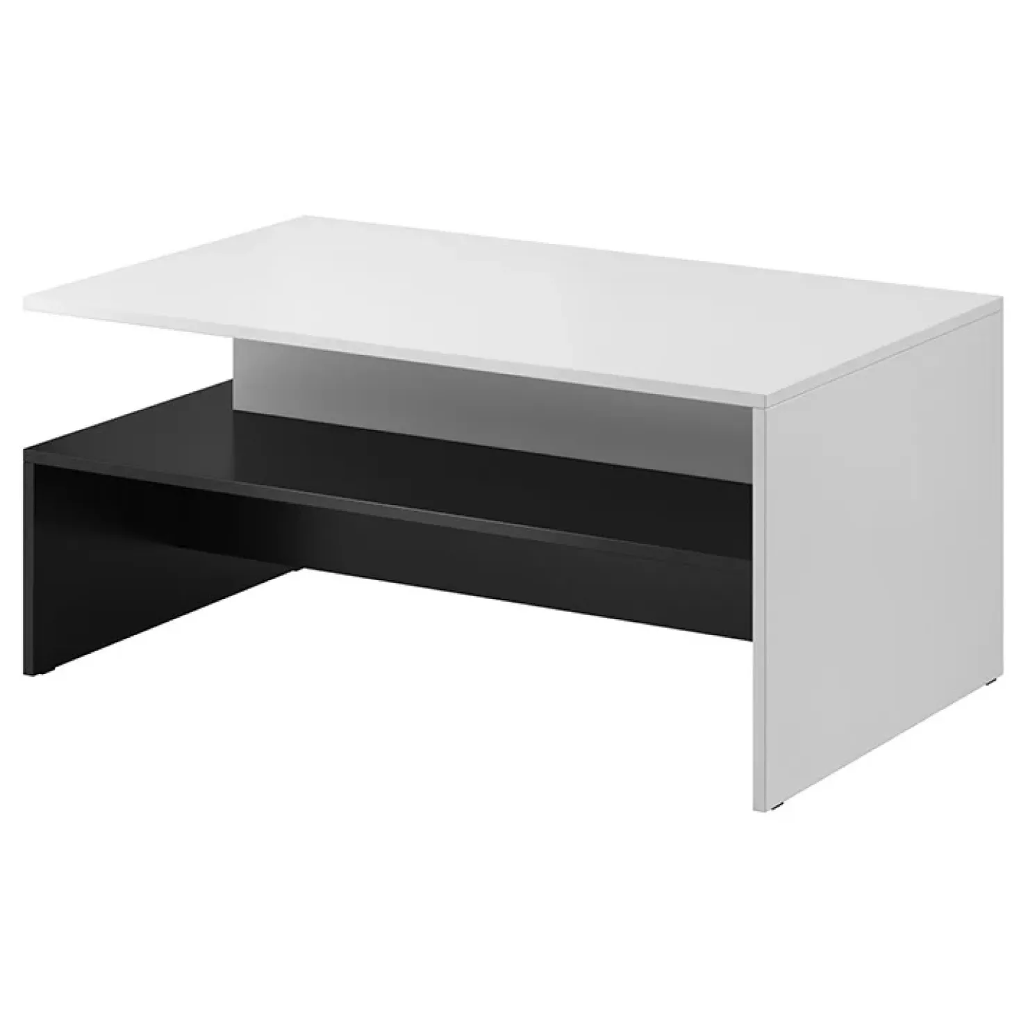 Garnero Arredamenti Tavolino da salotto design 100x45cm bianco e nero Emotion Gihome® Nero Opaco - Bianco opaco Best