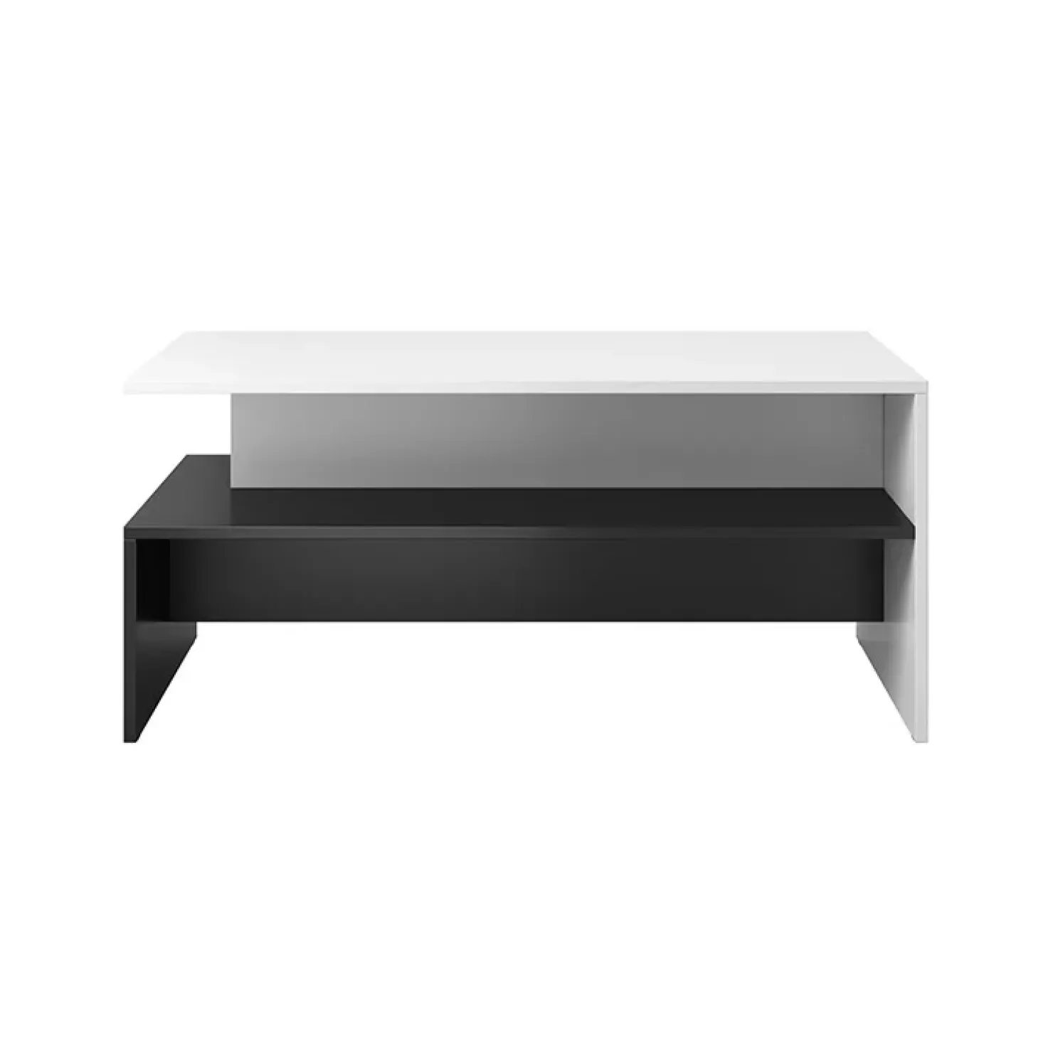 Garnero Arredamenti Tavolino da salotto design 100x45cm bianco e nero Emotion Gihome® Nero Opaco - Bianco opaco Best
