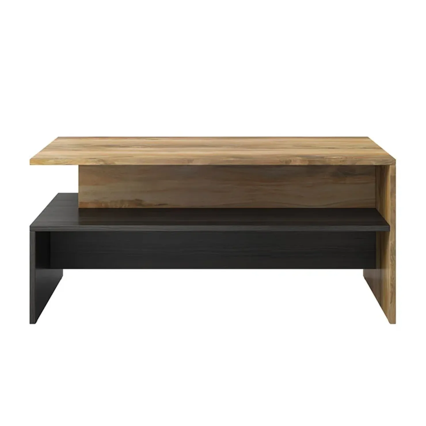 Garnero Arredamenti Tavolino da salotto design 100x45cm noce antico nero frassinato Emotion Gihome® Nero Frassinato - Noce New