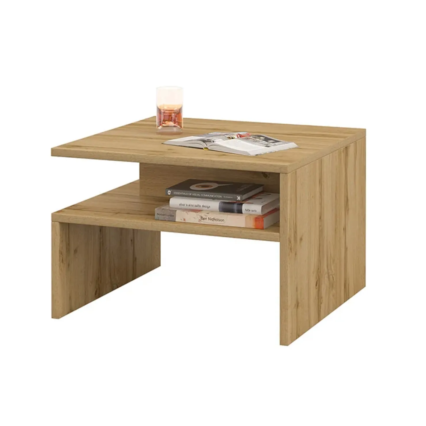 Garnero Arredamenti Tavolino da salotto design 66x45cm rovere chiaro Maserati Best