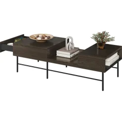 Garnero Arredamenti Tavolino da salotto doppio cassetti 134x40cm wengè Blackwood Hot