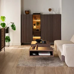 Garnero Arredamenti Tavolino da salotto doppio cassetti 134x40cm wengè Blackwood Hot