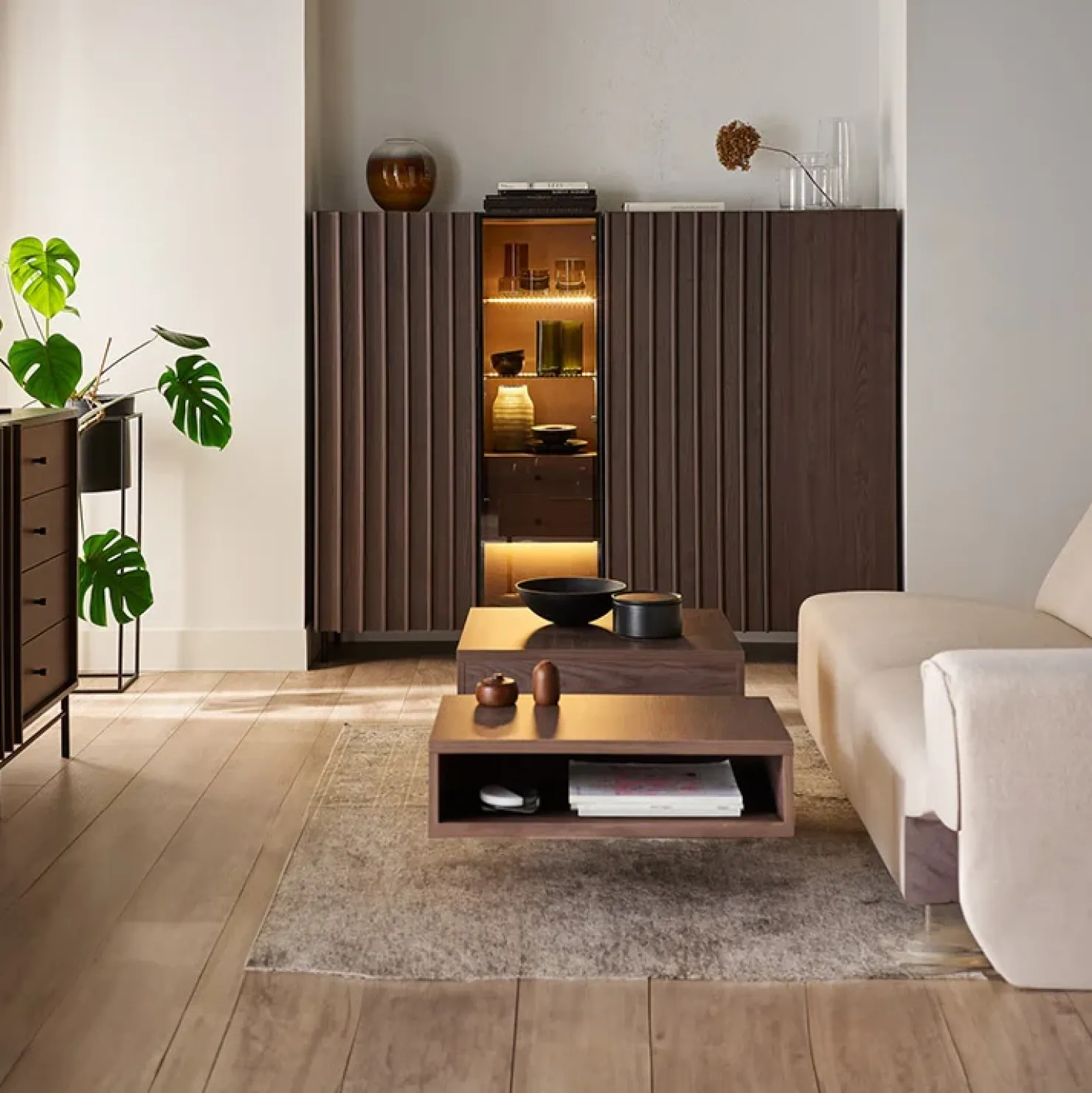 Garnero Arredamenti Tavolino da salotto doppio cassetti 134x40cm wengè Blackwood Hot