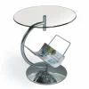 Garnero Arredamenti Tavolino da salotto in vetro moderno 45x50cm acciaio Word Hot