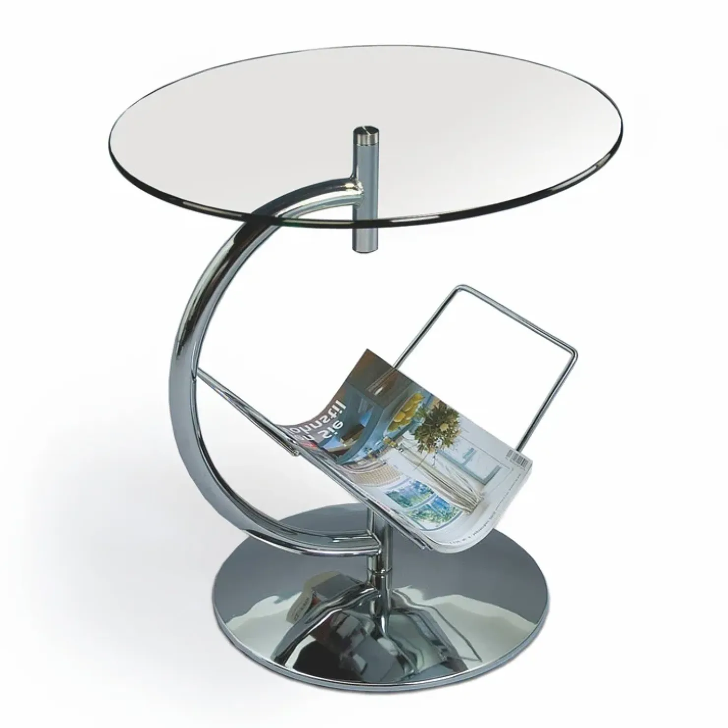 Garnero Arredamenti Tavolino da salotto in vetro moderno 45x50cm acciaio Word Hot