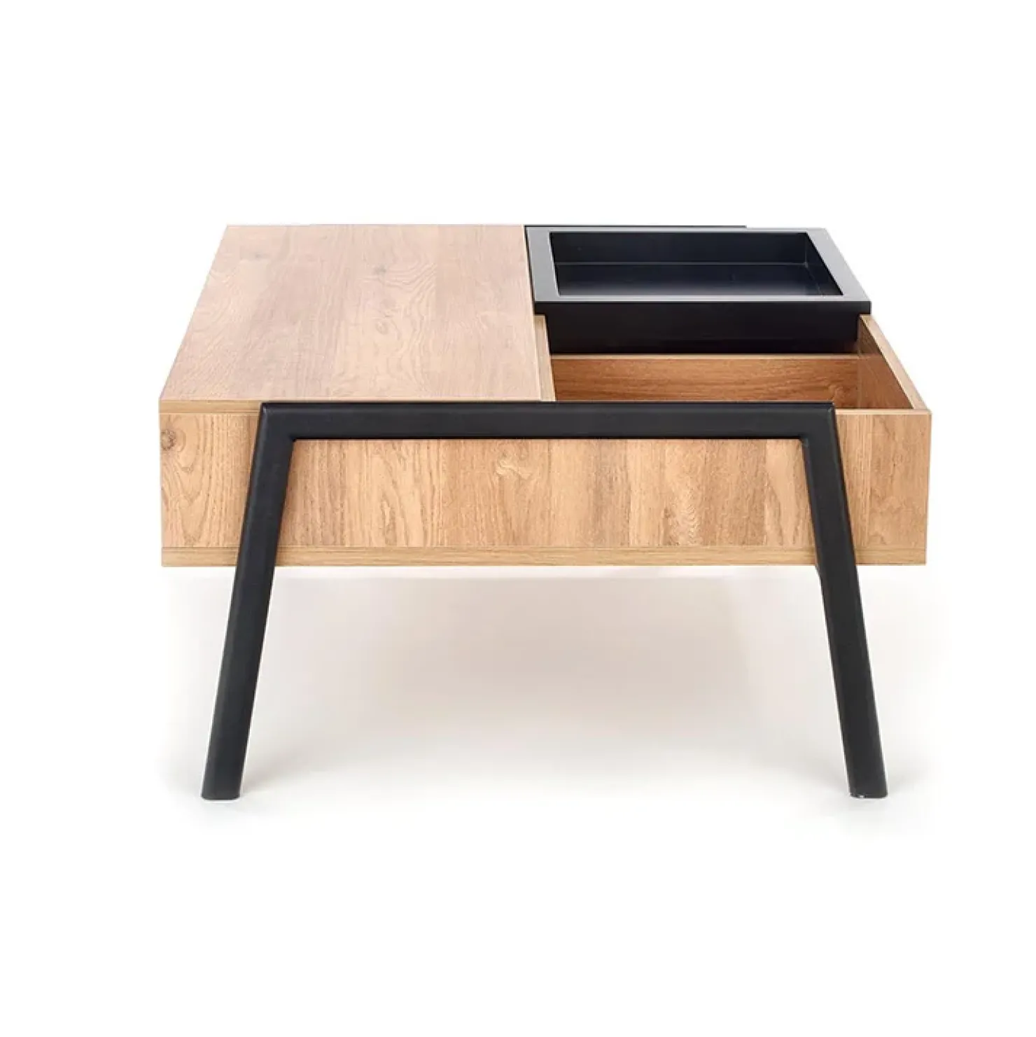 Garnero Arredamenti Tavolino da salotto industrial 85x64cm rovere metallo nero Larisa