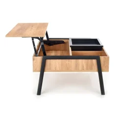 Garnero Arredamenti Tavolino da salotto industrial 85x64cm rovere metallo nero Larisa