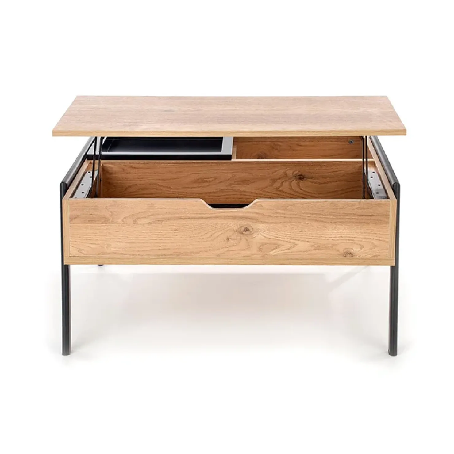 Garnero Arredamenti Tavolino da salotto industrial 85x64cm rovere metallo nero Larisa