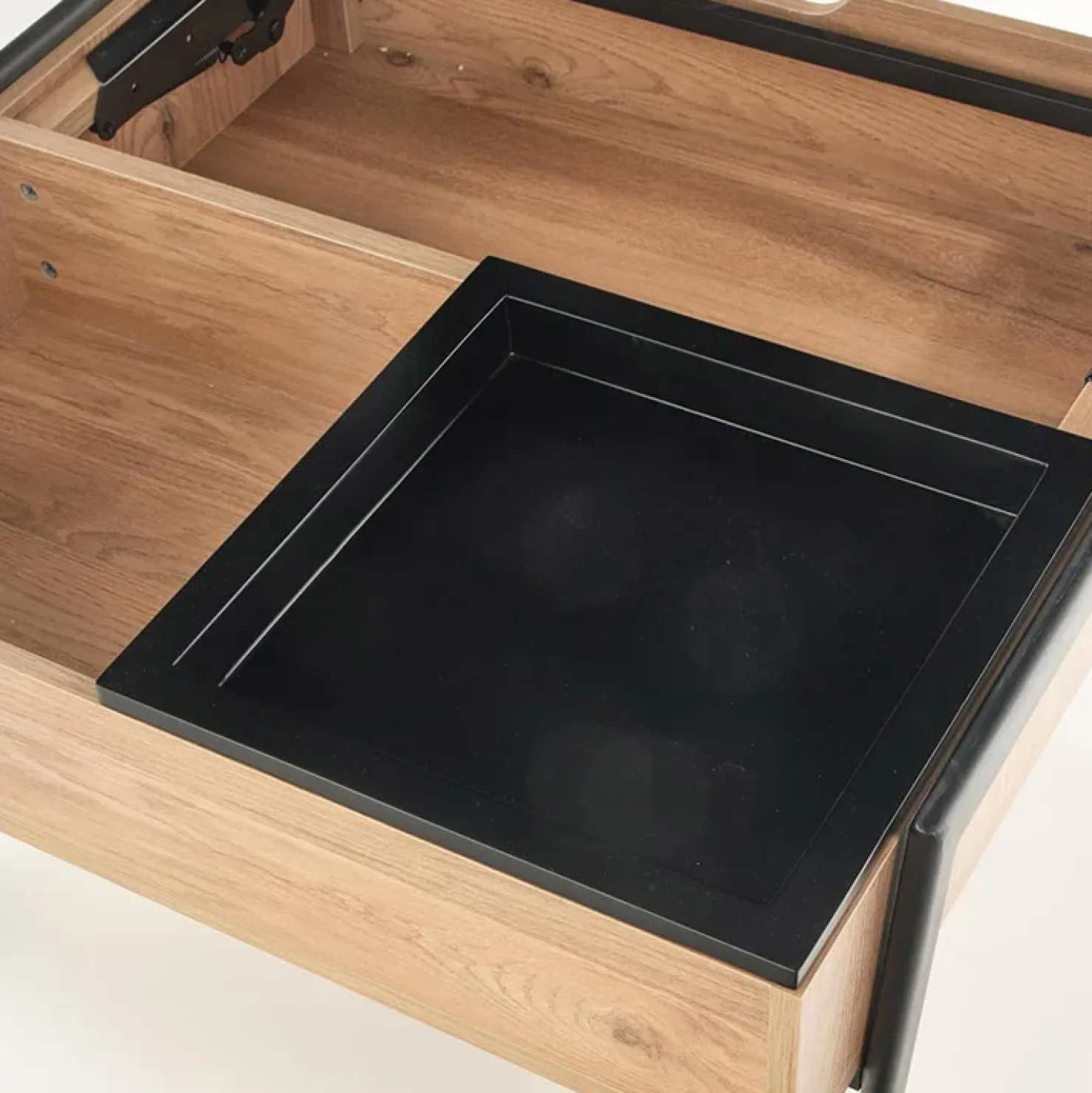 Garnero Arredamenti Tavolino da salotto industrial 85x64cm rovere metallo nero Larisa