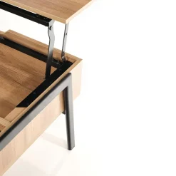 Garnero Arredamenti Tavolino da salotto industrial 85x64cm rovere metallo nero Larisa