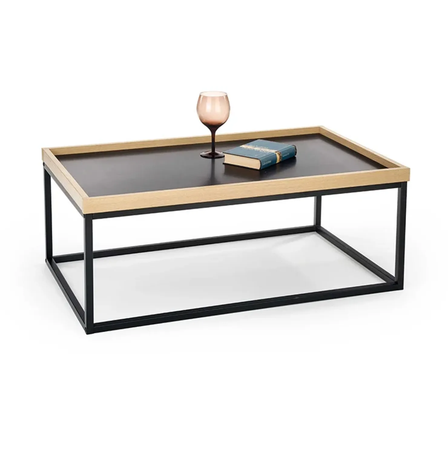 Garnero Arredamenti Tavolino da salotto industrial 100x60cm rovere nero Tammy Discount