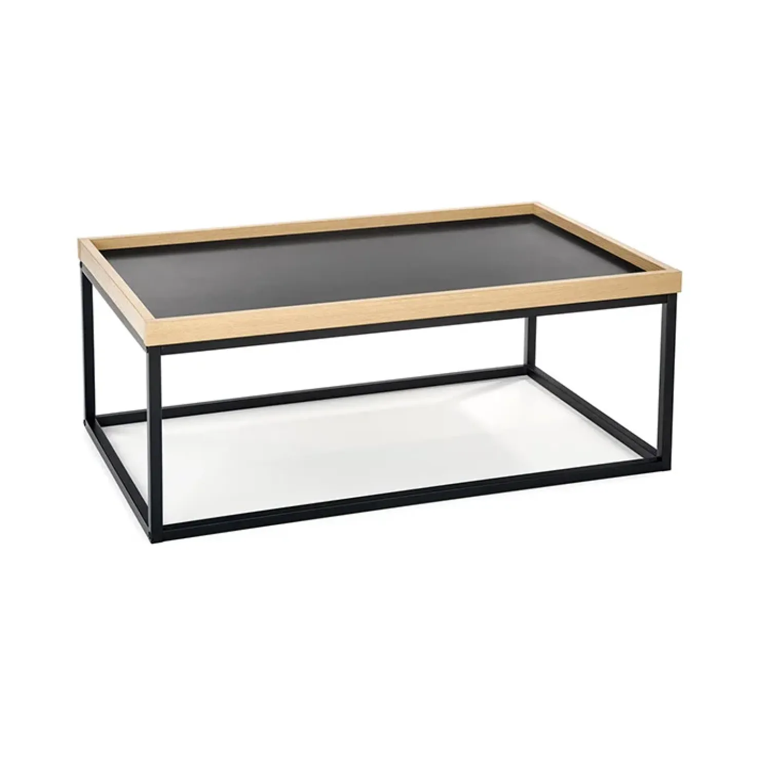 Garnero Arredamenti Tavolino da salotto industrial 100x60cm rovere nero Tammy Discount