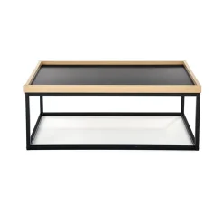 Garnero Arredamenti Tavolino da salotto industrial 100x60cm rovere nero Tammy Discount