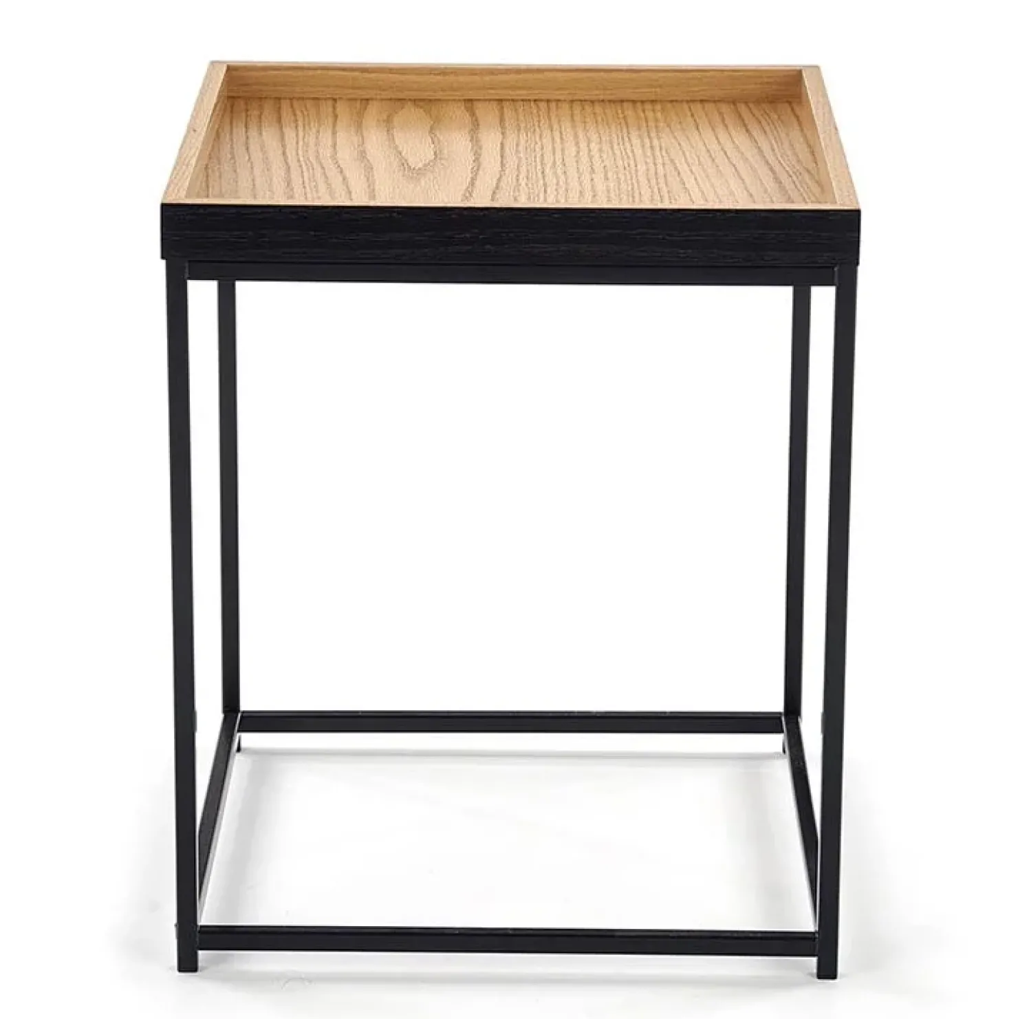 Garnero Arredamenti Tavolino da salotto moderno 42x42cm rovere naturale nero Fatima Best