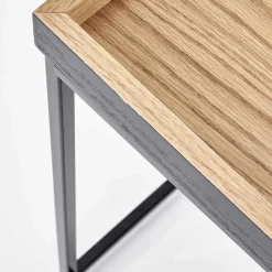 Garnero Arredamenti Tavolino da salotto moderno 42x42cm rovere naturale nero Fatima Best