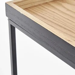 Garnero Arredamenti Tavolino da salotto moderno 42x42cm rovere naturale nero Fatima Best