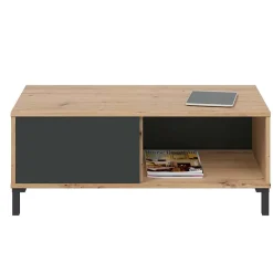 Garnero Arredamenti Tavolino da salotto moderno design 100x50cm rovere nodato antracite Rory Discount