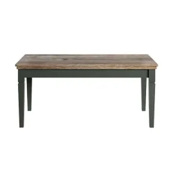 Garnero Arredamenti Tavolino da salotto moderno 110x50cm verde scuro quercia Texel New