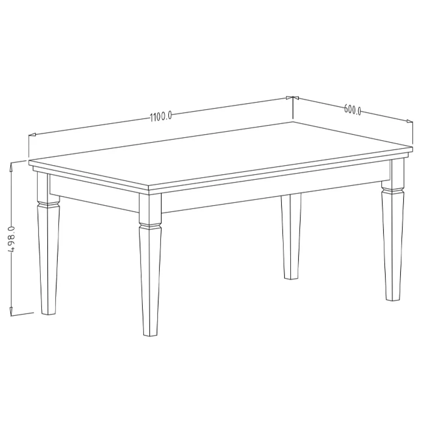 Garnero Arredamenti Tavolino da salotto moderno 110x50cm verde scuro quercia Texel New