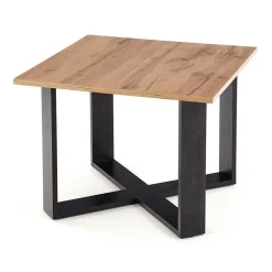 Garnero Arredamenti Tavolino da salotto moderno design 67x67cm rovere nodato nero Kobe Clearance