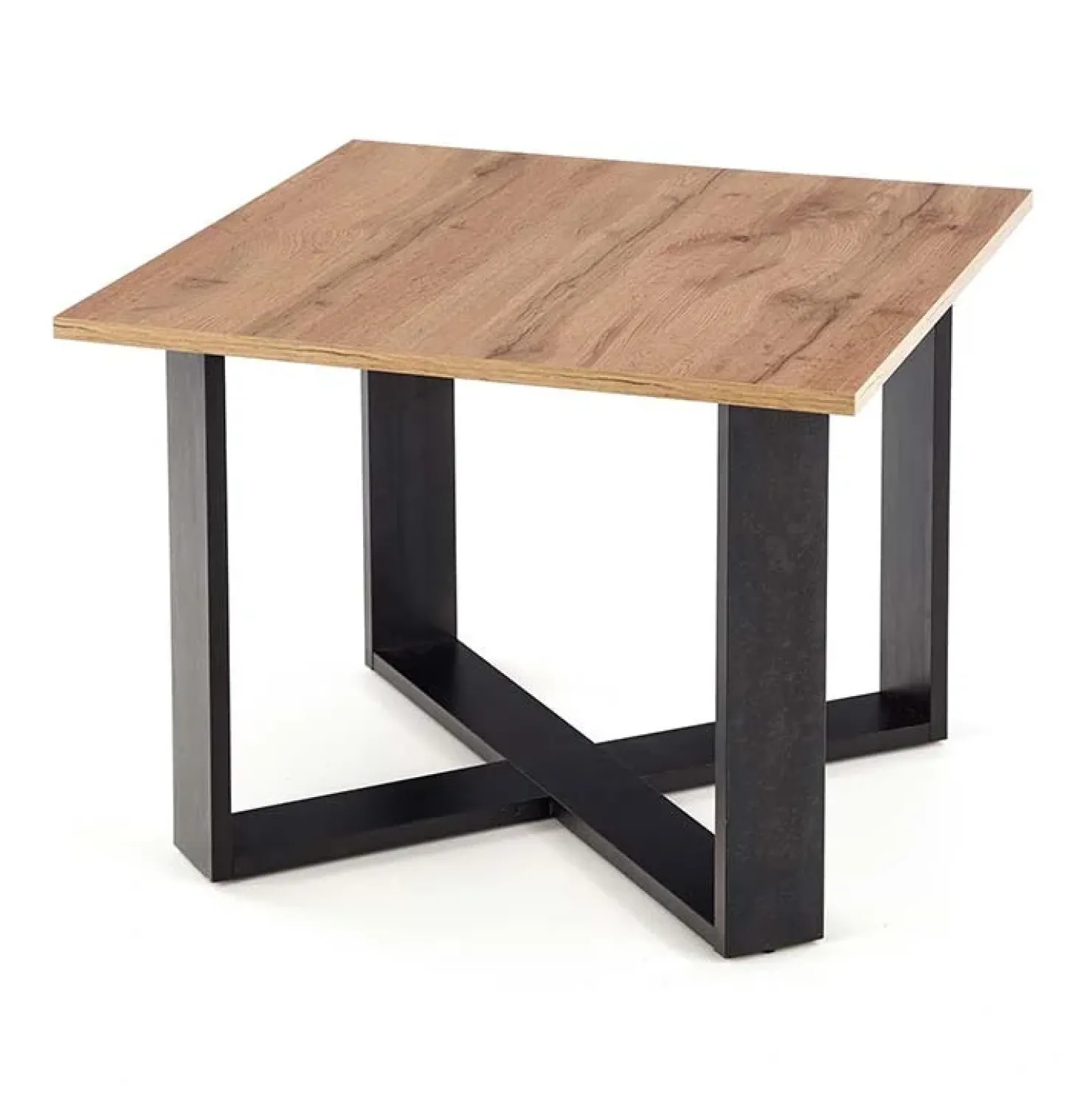 Garnero Arredamenti Tavolino da salotto moderno design 67x67cm rovere nodato nero Kobe Clearance