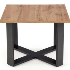 Garnero Arredamenti Tavolino da salotto moderno design 67x67cm rovere nodato nero Kobe Clearance