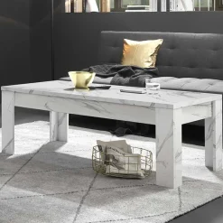 Garnero Arredamenti Tavolino da salotto moderno design 122x65cm marmo bianco Viking Discount