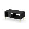Garnero Arredamenti Tavolino da salotto moderno 92x50cm nero oro Osaka New