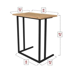 Garnero Arredamenti Tavolino da salotto per pc 60x66cm rovere nero Siberia Online