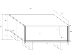 Garnero Arredamenti Tavolino da salotto quadrato moderno 85x85cm nero opaco e lucido Milo Nero Opaco - Nero Lucido Clearance