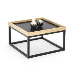 Garnero Arredamenti Tavolino da salotto quadrato 53x30cm rovere nero Algeria Outlet