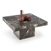 Garnero Arredamenti Tavolino da salotto quadrato 80x80cm effetto marmo nero Galassia Discount