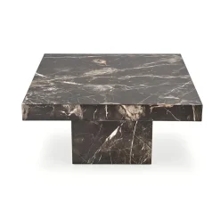 Garnero Arredamenti Tavolino da salotto quadrato 80x80cm effetto marmo nero Galassia Discount