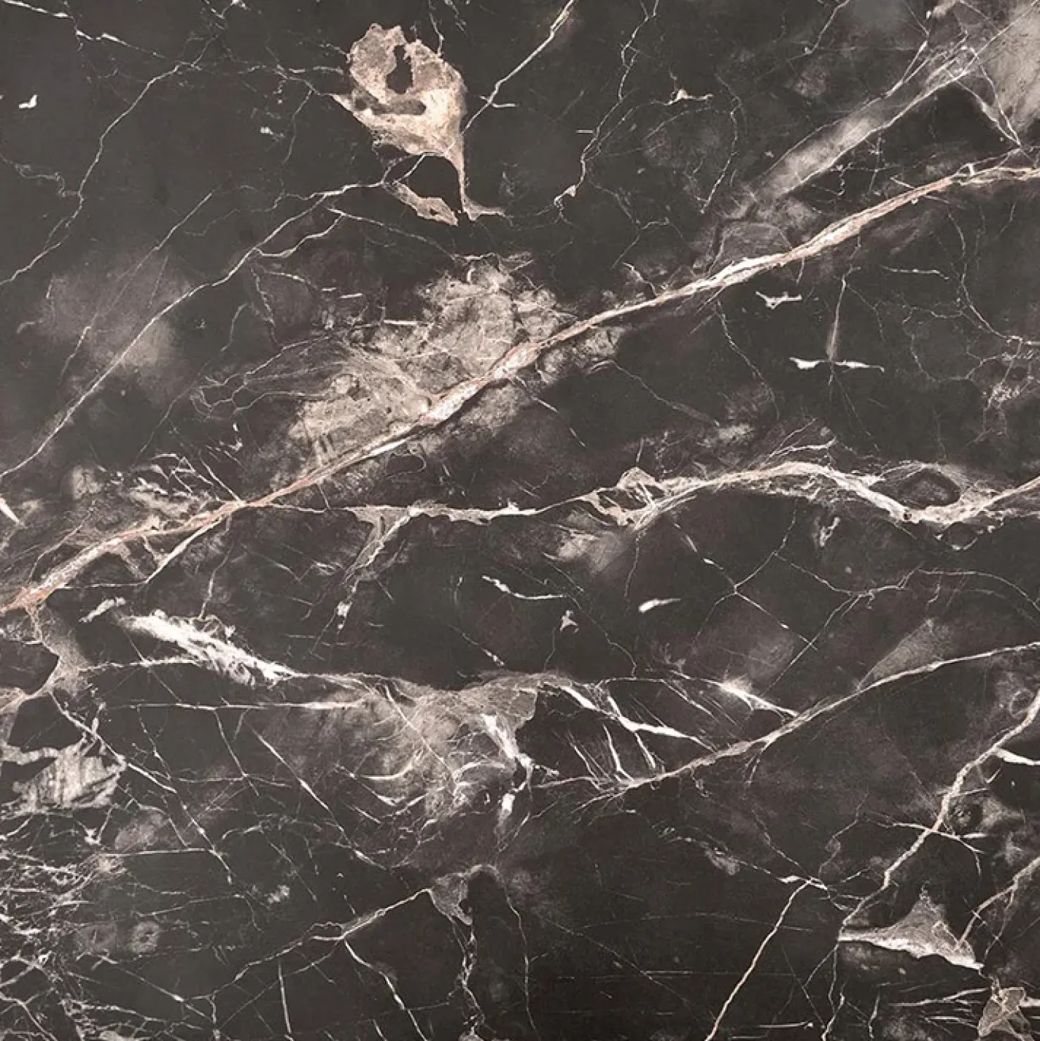 Garnero Arredamenti Tavolino da salotto quadrato 80x80cm effetto marmo nero Galassia Discount