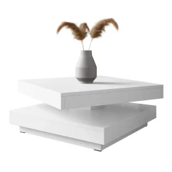 Garnero Arredamenti Tavolino da salotto quadrato 70x70cm rotante bianco Rotol Bianco Opaco Online