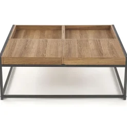 Garnero Arredamenti Tavolino da salotto rettangolare moderno 84x80cm noce nero Yala Hot