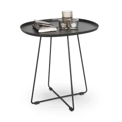 Garnero Arredamenti Tavolino da salotto rotondo design 50x51cm acciaio nero Raduf Best