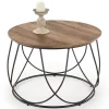 Garnero Arredamenti Tavolino da salotto rotondo moderno design 60x60cm noce nero Silver Outlet
