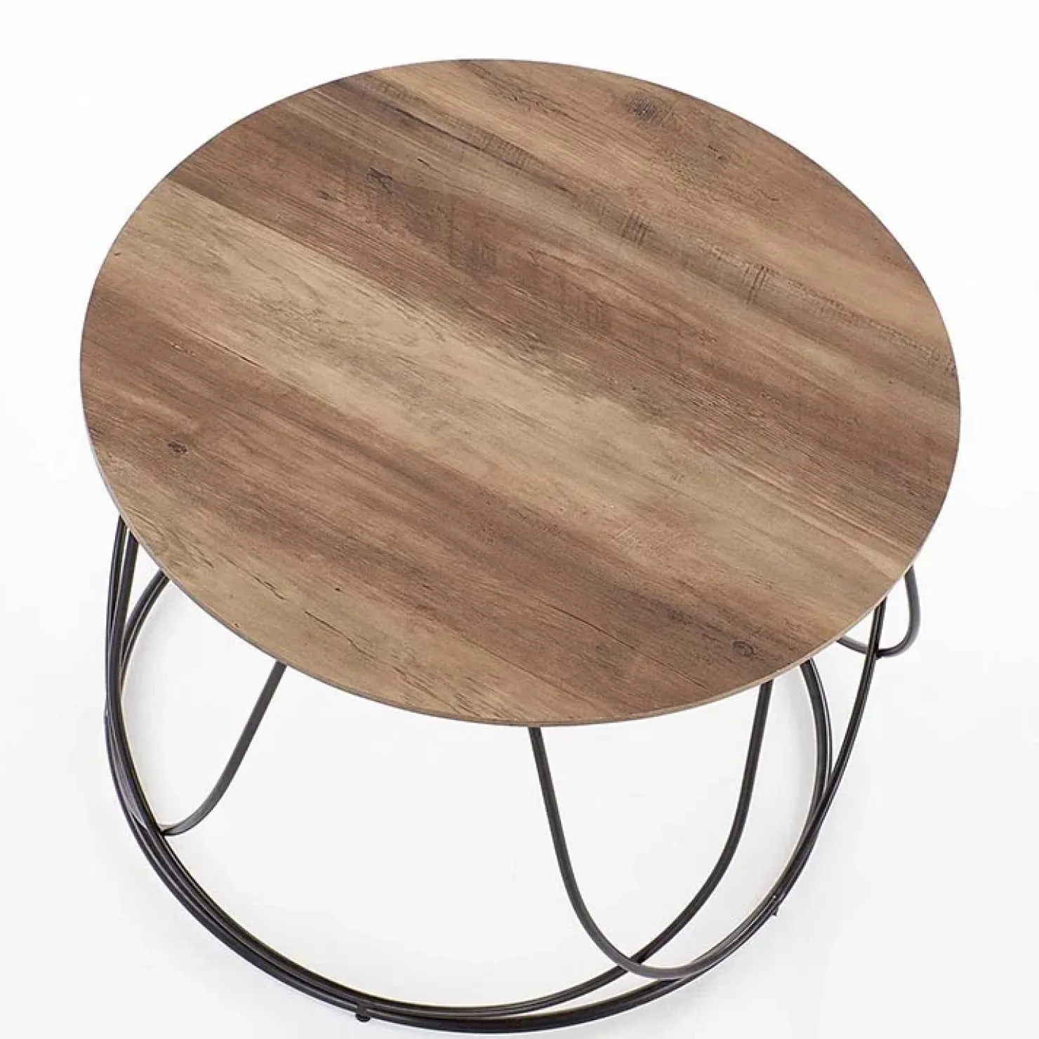 Garnero Arredamenti Tavolino da salotto rotondo moderno design 60x60cm noce nero Silver Outlet