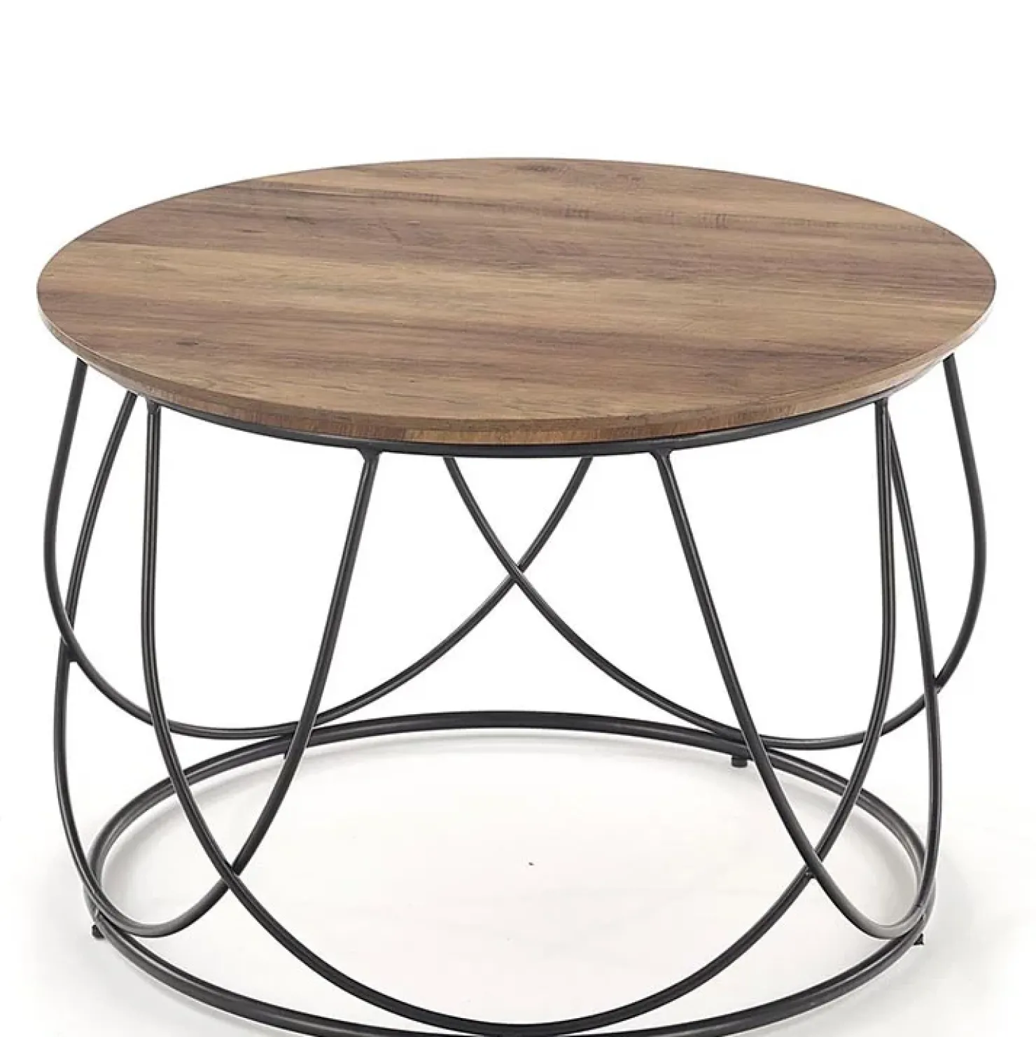 Garnero Arredamenti Tavolino da salotto rotondo moderno design 60x60cm noce nero Silver Outlet