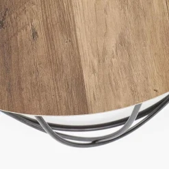 Garnero Arredamenti Tavolino da salotto rotondo moderno design 60x60cm noce nero Silver Outlet