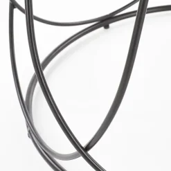 Garnero Arredamenti Tavolino da salotto rotondo moderno design 60x60cm noce nero Silver Outlet