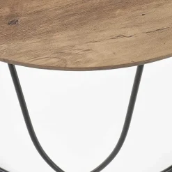 Garnero Arredamenti Tavolino da salotto rotondo moderno design 60x60cm noce nero Silver Outlet