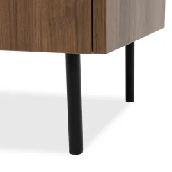 Garnero Arredamenti Tavolino da salotto 97x60 cm 2 vani a giorno piano effetto marmo nero noce Caliva Discount