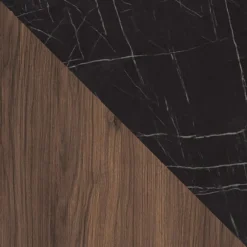 Garnero Arredamenti Tavolino da salotto 97x60 cm 2 vani a giorno piano effetto marmo nero noce Caliva Discount